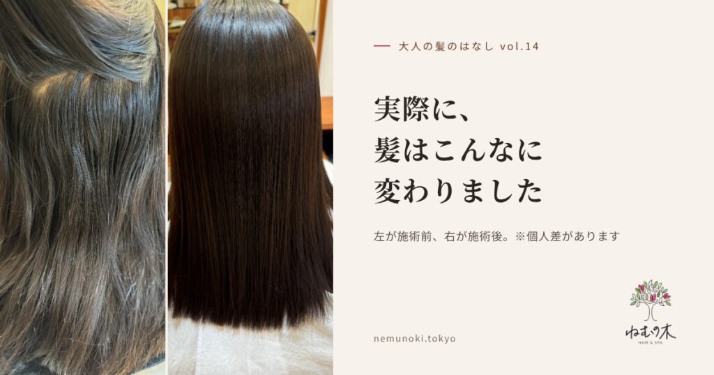 実際に、髪はこんなに変わりました
